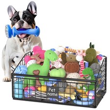 Indestructible Dog Toy basket, Medium Toy Box for Dogs,Pet Toy Bin Dog Metal ...