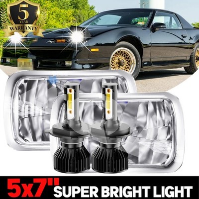 Pair 5x7 LED Headlights High-Low Beam For Pontiac Firebird 1982-1990