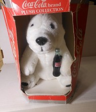 VTG 95 Coca-Cola Brand Plush Collection 7 Polar Bear Holding Glass Coke Bottle