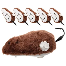 6 Pcs Clockwork Wind Up Plush Mouse Toys Cat Toy Pet Supplies