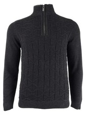 Tommy Bahama Men's Palm Vista Half-Zip Sweater S, Black 