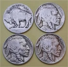 4 Buffalo /Indian Head Nickels - (1913P Type 1, 1926P, 1935P, & 1936P)