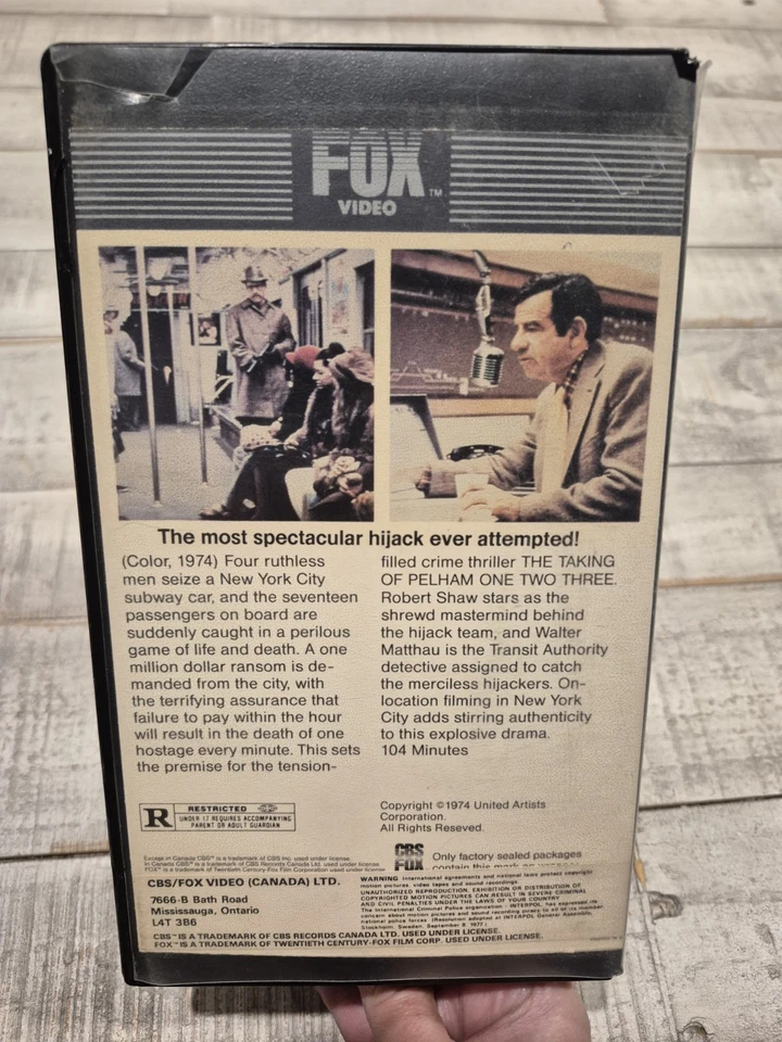 The Taking Of Pelham One Two Three (VHS, 1974) Foto 3 de 4