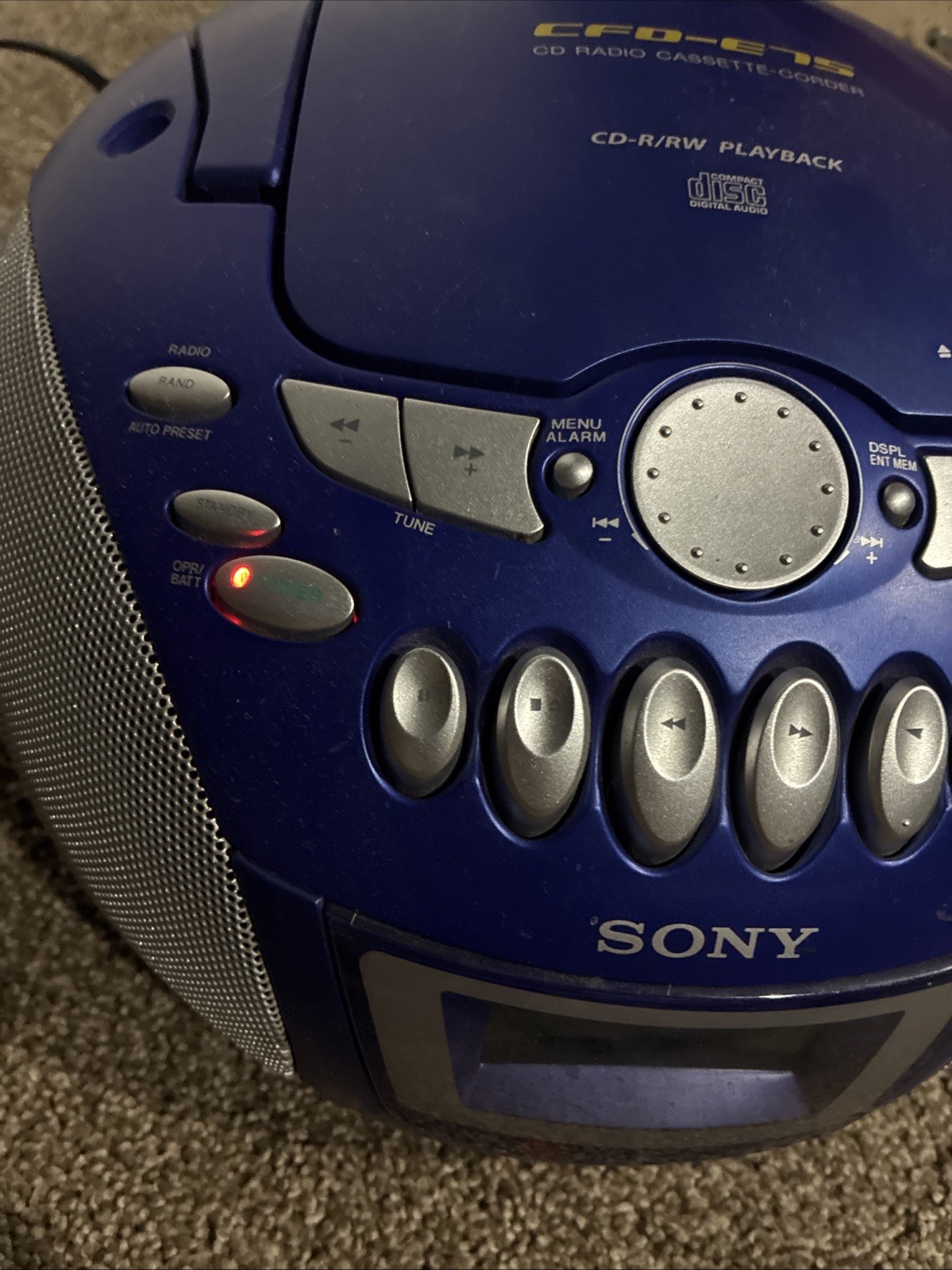 Sony CFD-E75 Portable Boombox CD Cassette Player AM/FM WORKING (NO REMOTE) GOOD