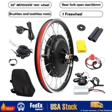 20" Rear Wheel Conversion Kit Hub 48V 1000W Electric Bicycle Ebike Motor Cycling