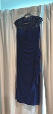 Alex Evenings 12P dark blue long gown with side slit. Worn once at wedding.