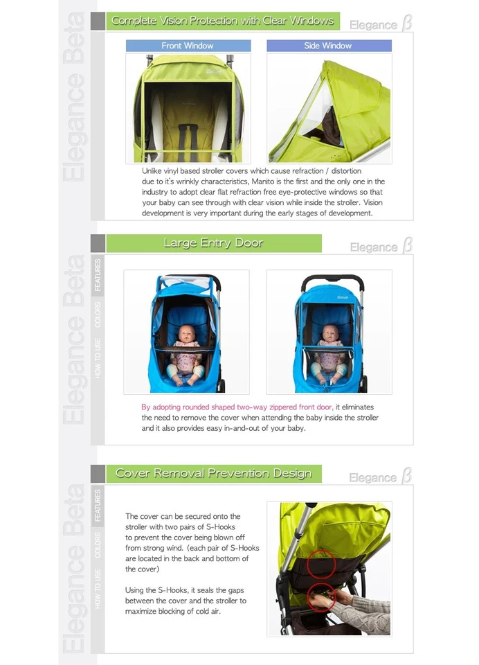 Cubierta protectora contra la intemperie para cochecito Beta roja se adapta a asientos desmontables Foto 4 de 4