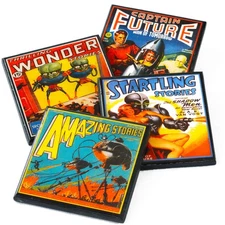 Space Invaders! Vintage Science Fiction Coaster Set