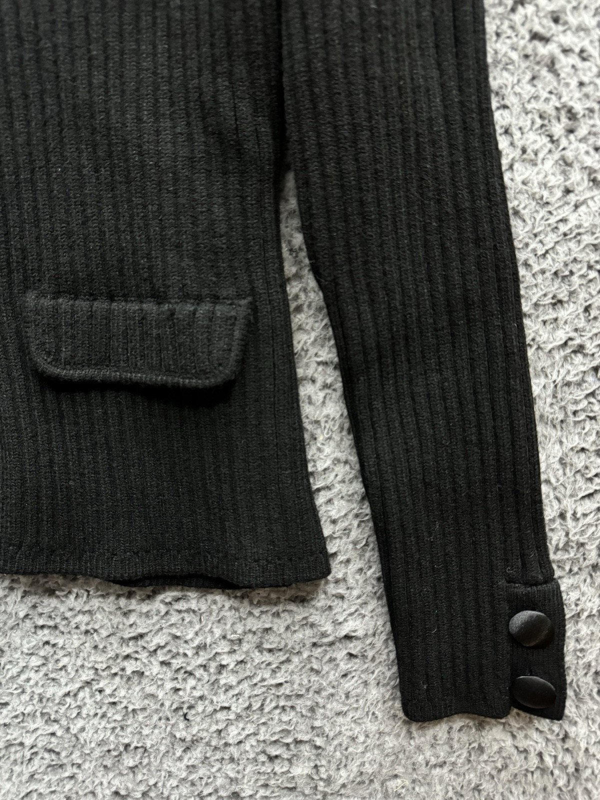 House Of Sunny Cardigan Classic Rib Knit Sweater in Black Size US 10 UK 14 NWT