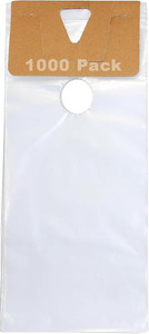 1000 Pcs Door Hanger Bags with Cut out Hole 6 x 12 Inch Clear Plastic Poly