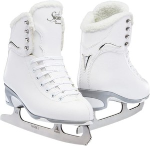 Jackson Ultima SoftSkate Figure Ice Skates - White/Fleece, Children's Size 13