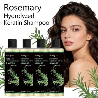 4PCS Organic Rosemary Hair Growth Shampoo with Hydrolyzed Keratin Extra Strength