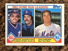 1982 HR Leaders (Reggie Jackson/Gorman Thomas/Dave Kingman) 1983 Topps #702