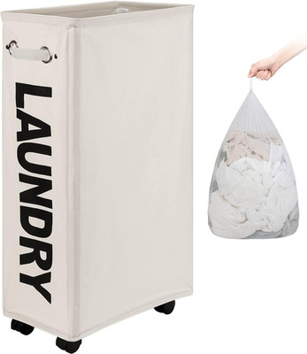 DOKEHOM 29-Inches Enlarged Slim Laundry Basket with Removable Wash Bag on Wheels
