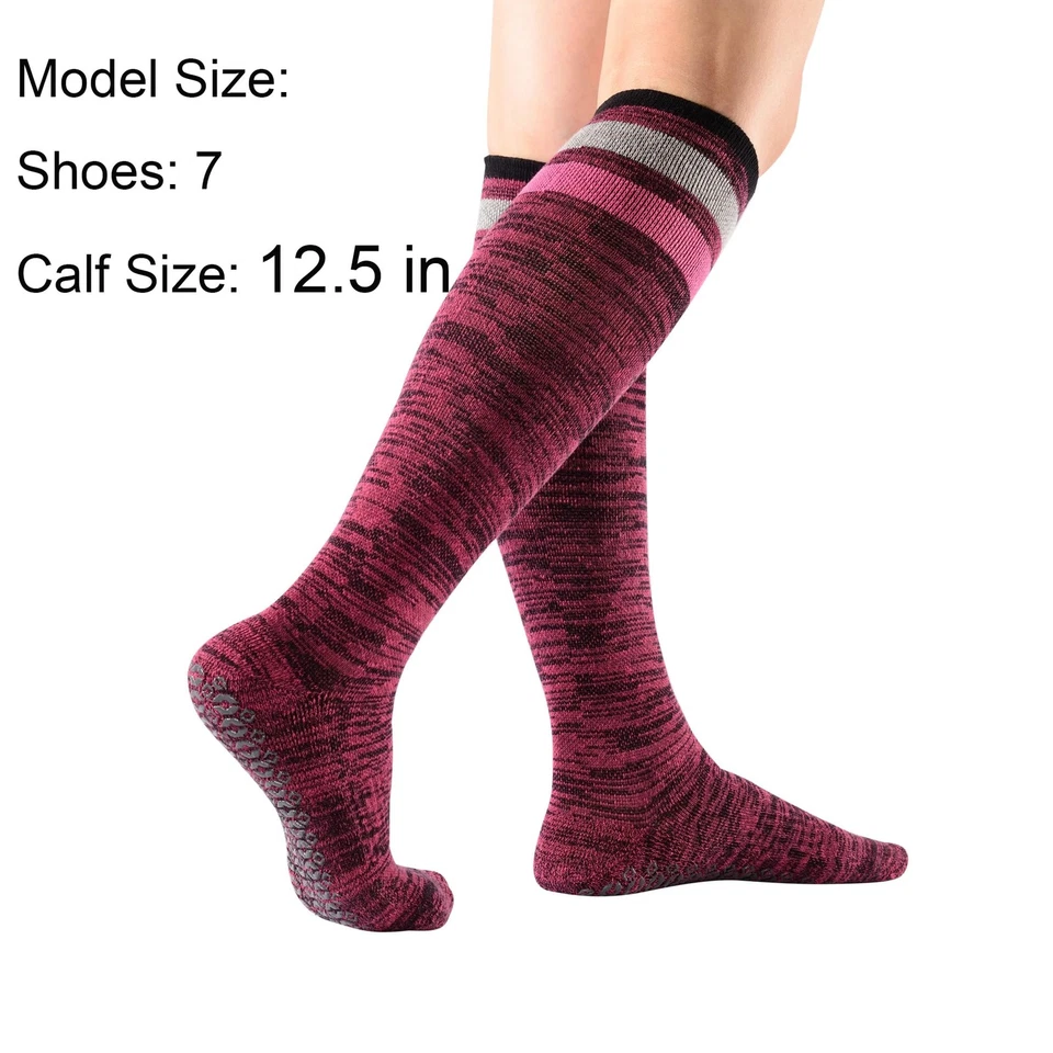 Women's 3 Pairs Purple Anti Skid Non Slip Odor Control Grips Compression Knee... - Image 4 of 4