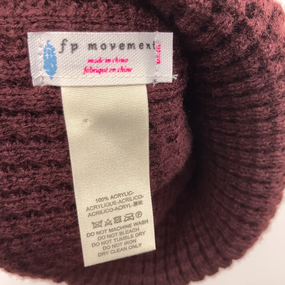 Urban Outfitters fp движение вафельный узор бордовый зимняя шапка - Изображение 4 из 4