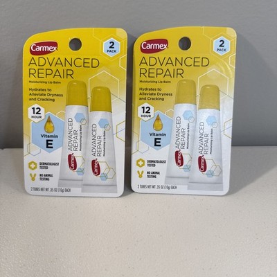 Carmex Advanced Repair Moisturizing Lip Balm 2 Count Each Lot of 2 (New In Box)