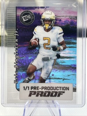 Eric Singleton Jr 2024 Leaf Football 1/1 Pre Production Proof Auburn Presspass