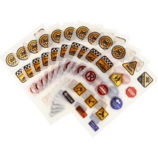 10 Sheets Construction Signs Kids Traffic System Stickers Safety for
