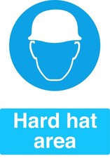 Blue Mandatory HAT Signage Acrylic Or Vinyl Sign Sticker Notice Decal Safety