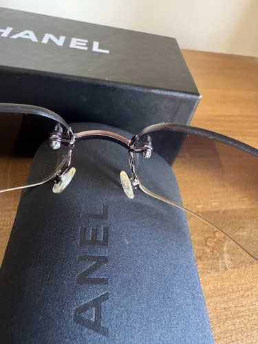 Genuine Chanel Ladies Sunglasses Vintage Grey/Pale Violet Rimless - Picture 5 of 20