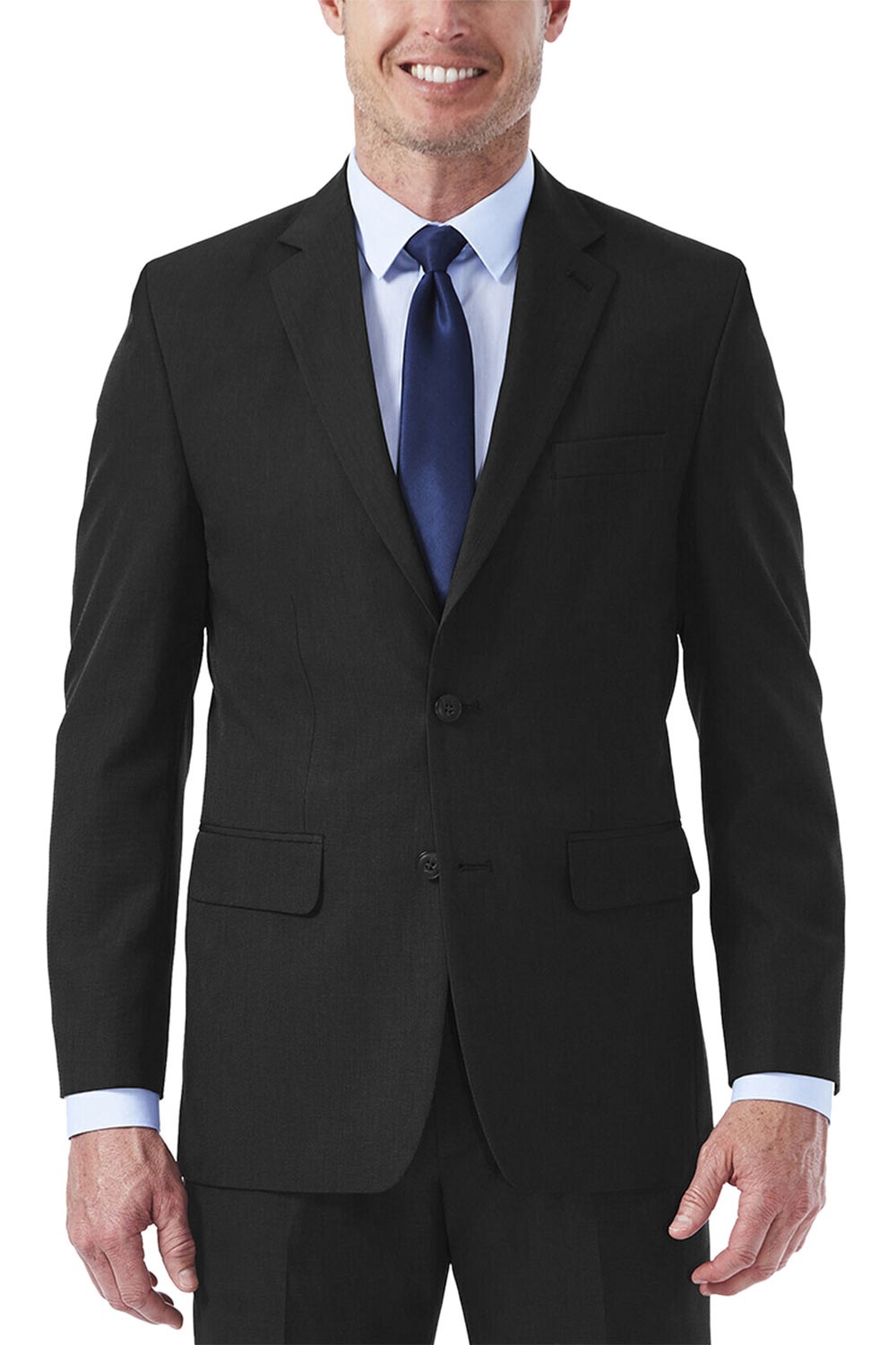 J.M. Haggar Мужской приталенный костюм премиум-класса из стрейч-ткани, короткий пиджак 38 см, черный - NWT