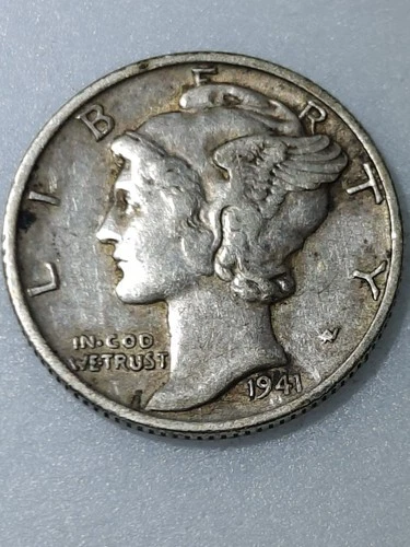 1941 Mercury Silver Dime War Time