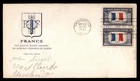 Mayfairstamps US FDC 1943 Flag of France Pair First Day Cover aaw_45007