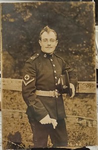 WWI Original Portrait Photo Postcard - Royal Army Medical Corps (RAMC) Soldier