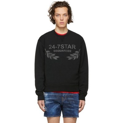Dsquared2 Milano Sweatshirt Black XL Pullover Crewneck Logo 24-7STAR Italy