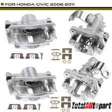 4Pcs Brake Caliper w/ Bracket 1 Piston Front & Rear for Honda Civic 2006-2011