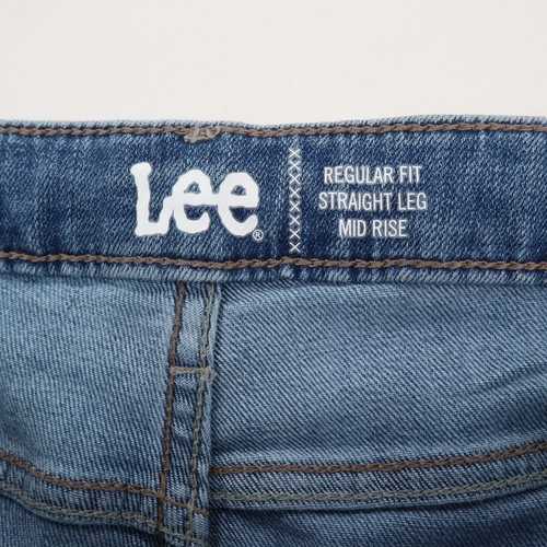 Lee Jeans Women's 20M Regular Fit Straight Leg Mid-Rise Medium Wash Blue Stretch - Picture 3 of 12