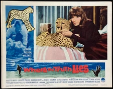 WHERE THE TRUTH LIES Movie Lobby Card Poster Pretty Juliet Greco Leopard Crime