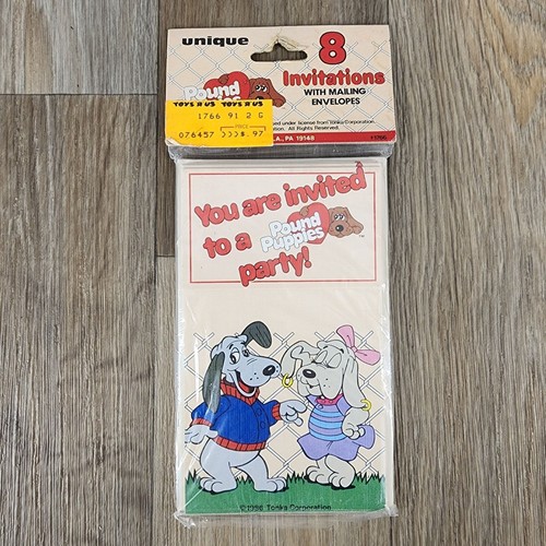 Inviti festa cuccioli libbra 1986 vintage con buste nuovo sigillato set di 5 confezioni - Foto 2 di 5