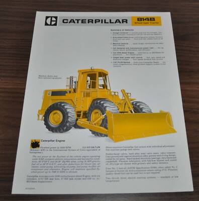Caterpillar 814B Wheel Tractor Specification Technical Data Brochure Prospekt