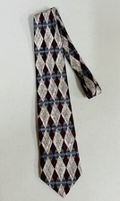 Fraser Thomson  Sons Necktie 100 Silk Made In USA Diamond Pattern Tag