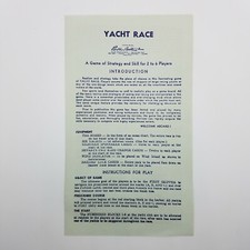 Yacht Race 1961 Parker Brothers Instructions Regatta Game