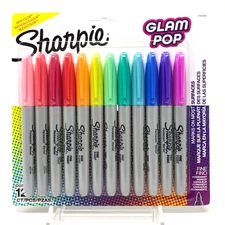 Sharpie GLAM POP 80s Fine Point Permanent Markers Assorted Colors 12 Pack NEW