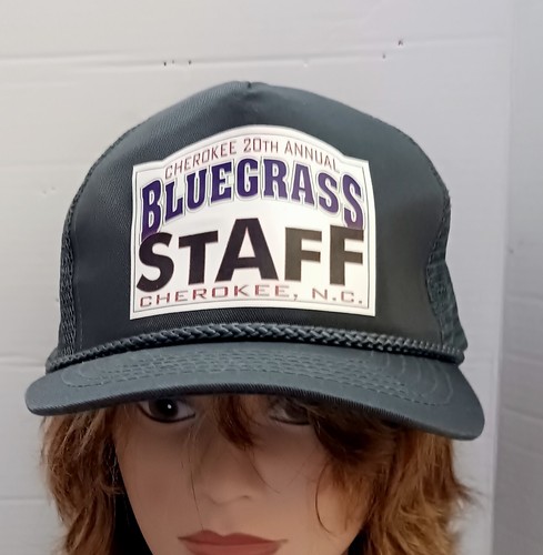 Cherokee 20th Annual Bluegrass Staff Mesh Trucker Hat Cap Braided Cord Snapback