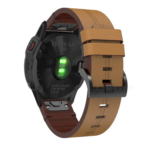 Correa de cuero Quickfit para Garmin Fenix 8 E 7 7X 7S 6 6X Pro 6S 5 5X Plus 3 bandas - Imagen 18 de 39