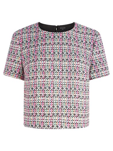 Warehouse Multi Coloured Print Tweed Skirt and Blouse set - Picture 6 of 6