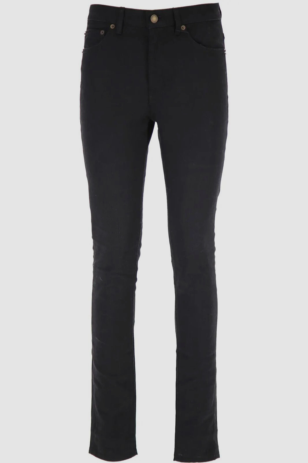 Pantaloni jeans donna Saint Laurent neri elasticizzati skinny fit vita media $761 taglia 26