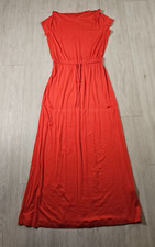 Gap Womens Lg One Piece Elegant Cowl Neck Dress Stretch Sleeveless Hot Coral