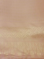 Peach Thai Silk Traditional Woven Fabric Wedding Dress Damask Pattern 40" Drape