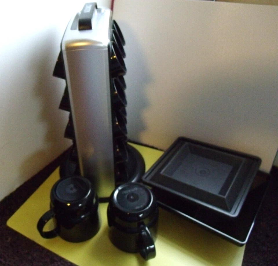 Keurig K-Cup Carousel Holder 30 K-Cups, 2 Tupperware Coffee Acrylic Mugs & Dish - Image 4 of 4