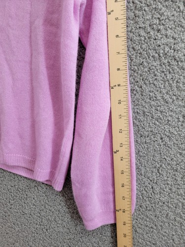 C by Bloomingdale's Cashmere Long Sleeve V-Neck Cardigan Women's M Rose Quartz - Picture 4 of 16