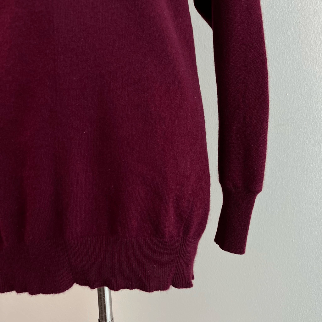 Theory women's small raspberry red cashmere sweater dress hi-low hem