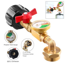 Propane Refill Adapter With Gauge And ON-Off Control Valve For 1Lb To 20Lb Tank