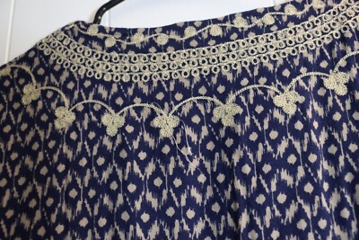 sachin and babi light blue dress THML Womens Embroidered V-Neck Blue Shift Dress Size Medium Semi-Sheer  Bohemian main image 1