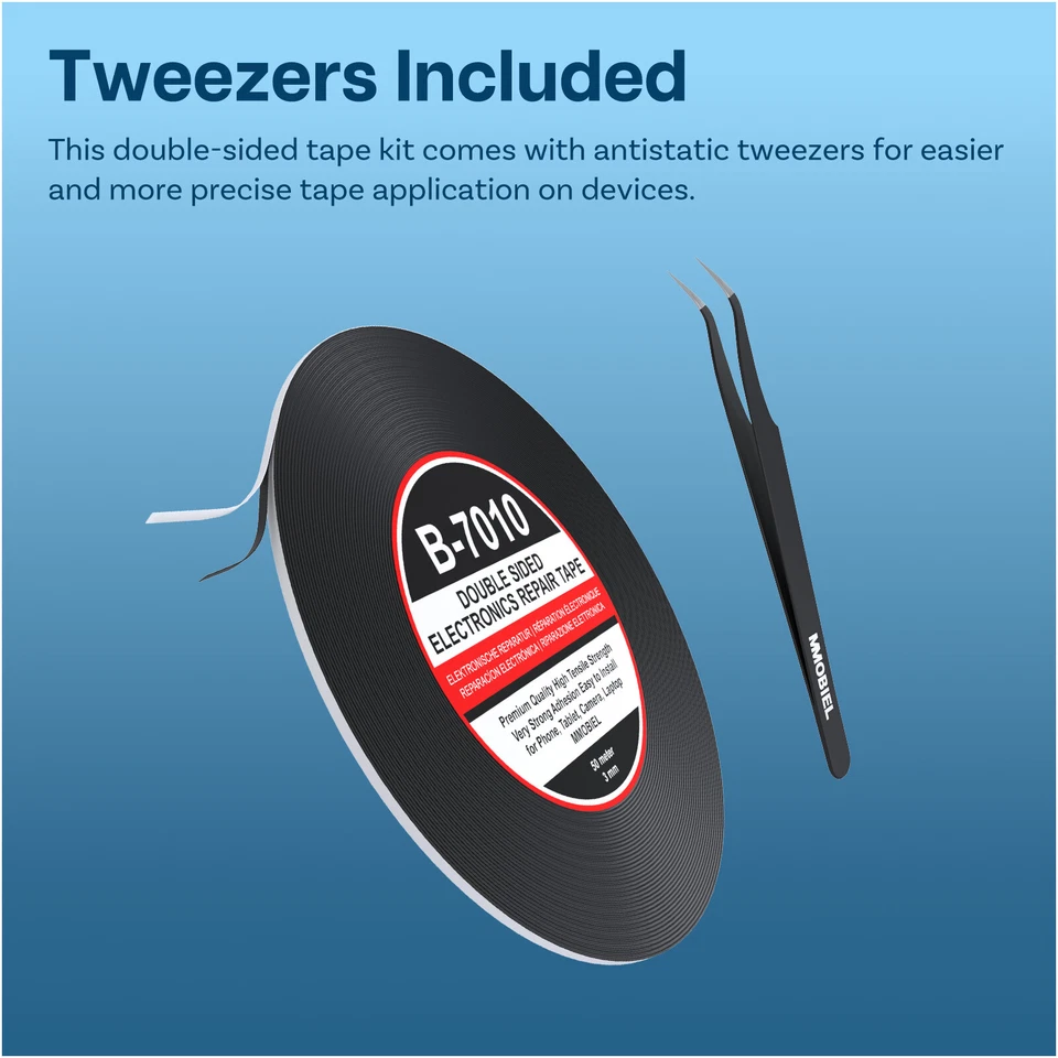3 mm Nastro biadesivo per Riparazione Smartphone - Nero - 50m - Immagine 3 di 4